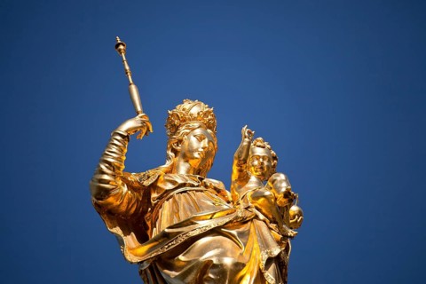 Golden statue of the Virgin Mary