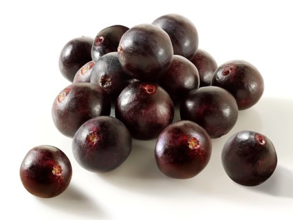 Fresh whole Acai berries (Euterpe oleracea)