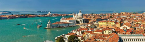 Panorama of Punta Della Dogana and Santa Maria della Salute on the Giudecca Canal