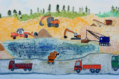 Naive wall painting