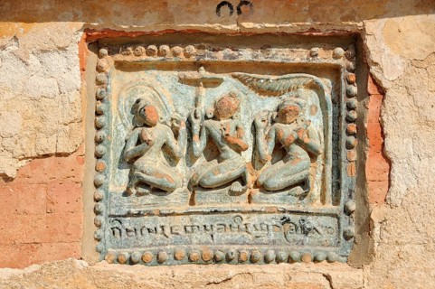 Glazed terra cotta tile depicting the Jataka