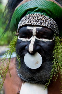 Decorated and painted tribal chief