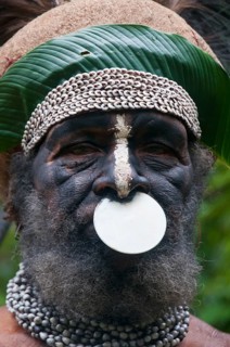 Tribal chief wearing a traditional dress