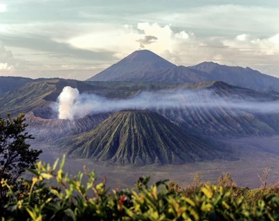 Mount Bromo with smoke