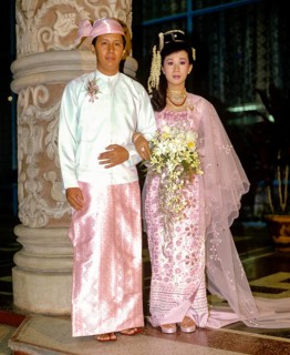 Married couple wearing traditional costume