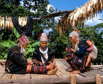 Akha women in a mountain village