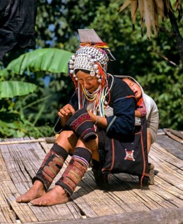 Akha woman in a mountain village