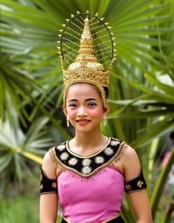 Young woman wearing a traditional costume