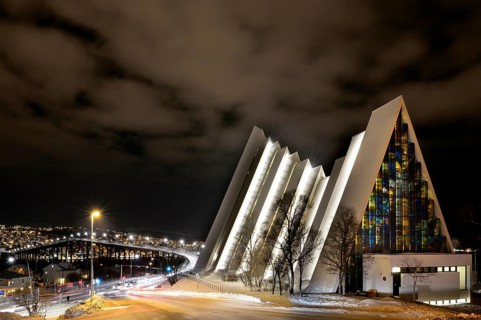 Arctic Cathedral at night