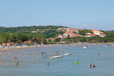 Tourists on a beach