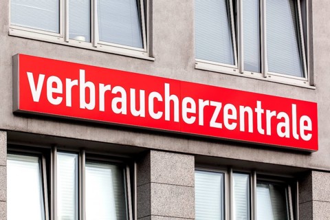Sign "Verbraucherzentrale" at a German consumer advice centre