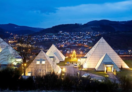 The Sauerland Pyramids at dusk, Germany