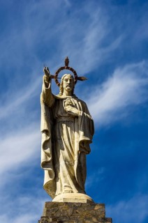 The sculpture Corazón de Jesús on the mountain Montana del Cristo