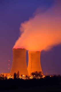 Grafenrheinfeld Nuclear Power Plant at night