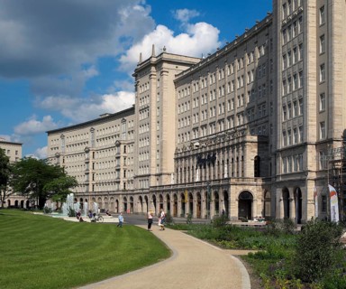 Building on a ring road built in the style of Socialist Classicism