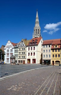 Market square with the town church of St. Maximi