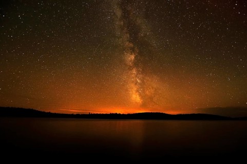 Starry sky with the Milky Way glowing