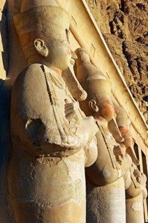 Osiris statues on the facade of the Temple of Hatshepsut