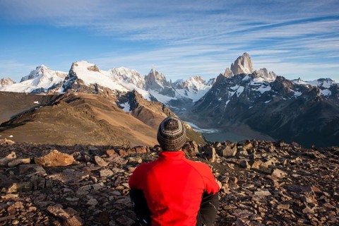 Hiker at the Loma del Pliegue Tumbado