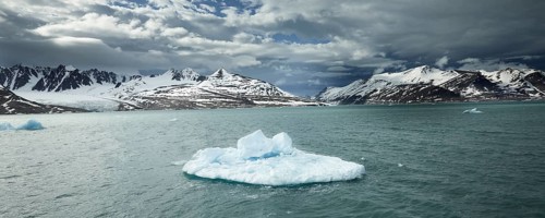 Liefdefjorden fjord with ice floe