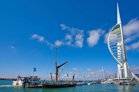 Excursion boat and boats in the harbour