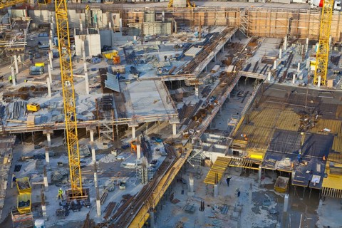 Construction site of MILANEO at Mailaender Platz Square