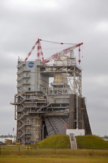 A rocket engine test stand at NASA's Stennis Space Center