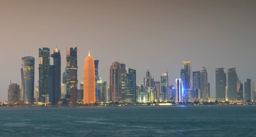 Skyline of Doha with Al Bidda Tower