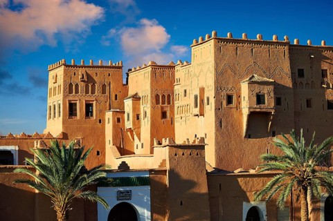 Exterior of the mud brick Taourirt Kasbah built by Pasha Glaoui