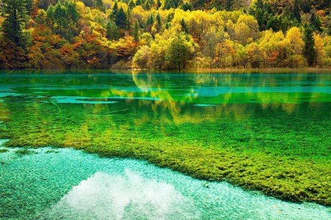 Five Flower Lake in autumnal environment