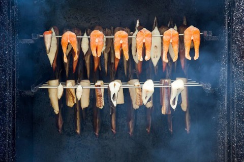 Smoker with fish