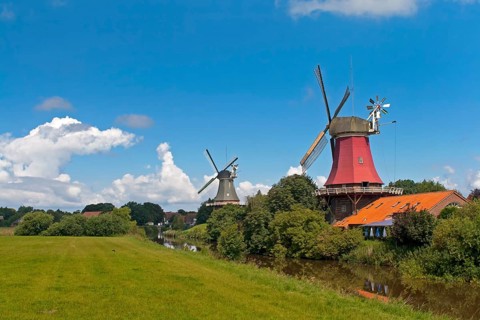 Greetsiel twin windmills