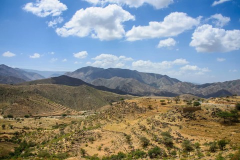 Outlook over the mountains along the road from Massawa to Asmarra