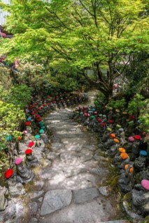 Buddha statue with colorful caps