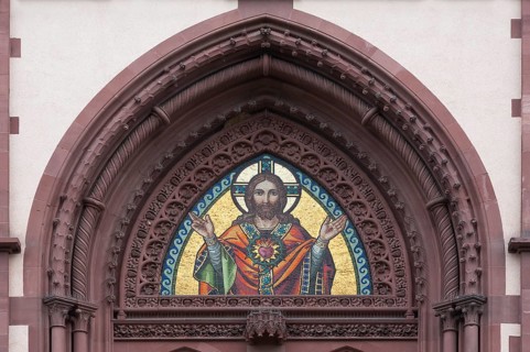 Detail view of the entrance portal