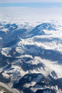 Aerial view of Mt Matterhorn with Gorner Glacier