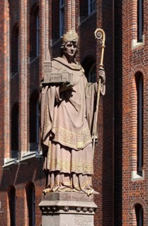 Sculpture by the city founder Archbishop St. Ansgar