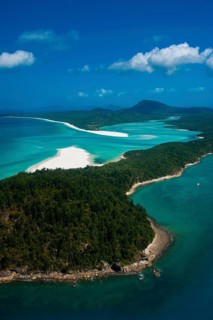 Aerial view of Whitehaven in the Whitsunday Islands