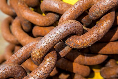 Rusty large metal chain