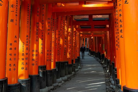 Pedestrians at Fushimi Inari Taisha