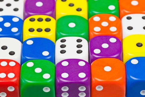 Colourful dice