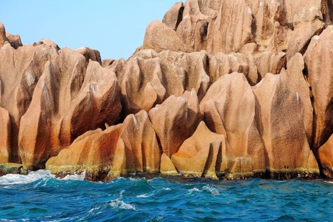 Eroded rocks in the sea