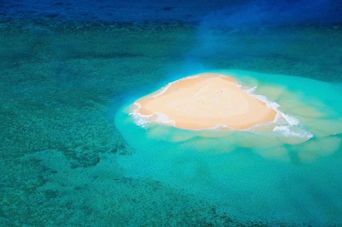 Coral reef with sand island