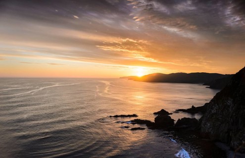 Evening mood at the Pacific coast