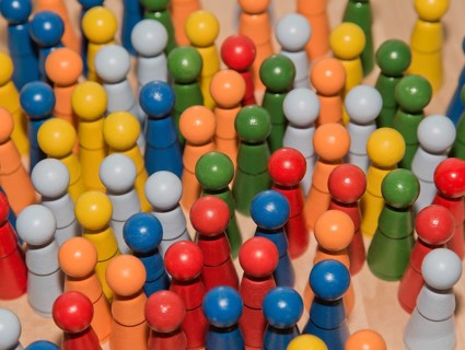 Colorful wooden pins