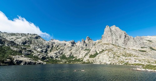 Mountain lake Lac de Capitello