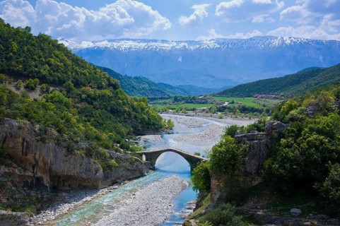 Roman bridge of Benja across river Shkumbin