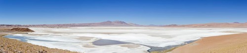 Salt lake on the road to Argentina