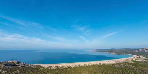 Coast with a long sandy beach