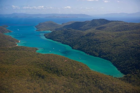 Aerial view of the Whitsunday Islands